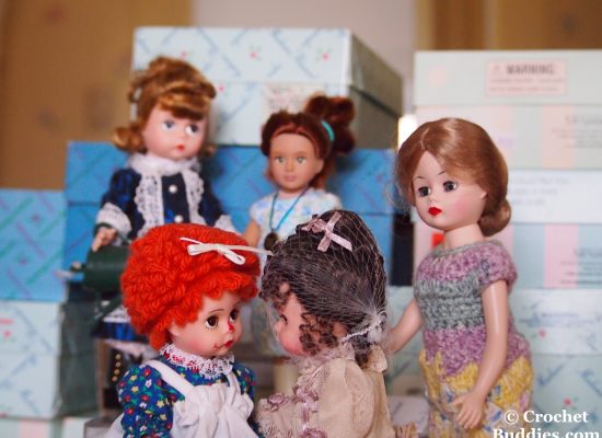 Crochet Buddies, Adventures with the Buddies, Madame Alexander Wendy And Cissette, Our Generation Mini Doll, 8" Doll, 10" Doll, Doll Box Opening, Crochet Dress, Photo Story