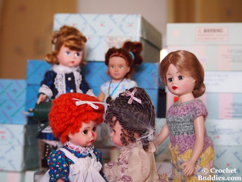 Crochet Buddies, Adventures with the Buddies, Madame Alexander Wendy And Cissette, Our Generation Mini Doll, 8" Doll, 10" Doll, Doll Box Opening, Crochet Dress, Photo Story