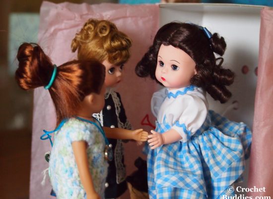 Crochet Buddies, Adventures with the Buddies, Madame Alexander Wendy And Cissette, Our Generation Mini Doll, 8" Doll, 10" Doll, Doll Box Opening, Crochet Dress, Photo Story